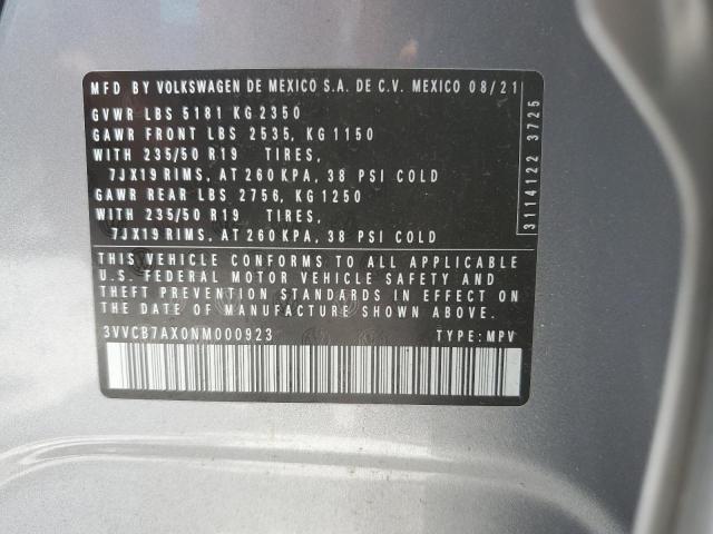 2022 Volkswagen Tiguan Se R-Line Black VIN: 3VVCB7AX0NM000923 Lot: 55813454