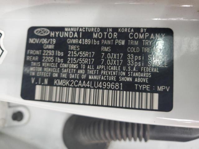 2020 Hyundai Kona Sel VIN: KM8K2CAA4LU499681 Lot: 55714734