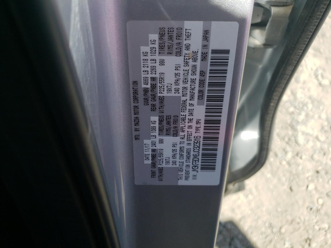 JM3KFBDM8J0323916 2018 Mazda Cx-5 Grand Touring