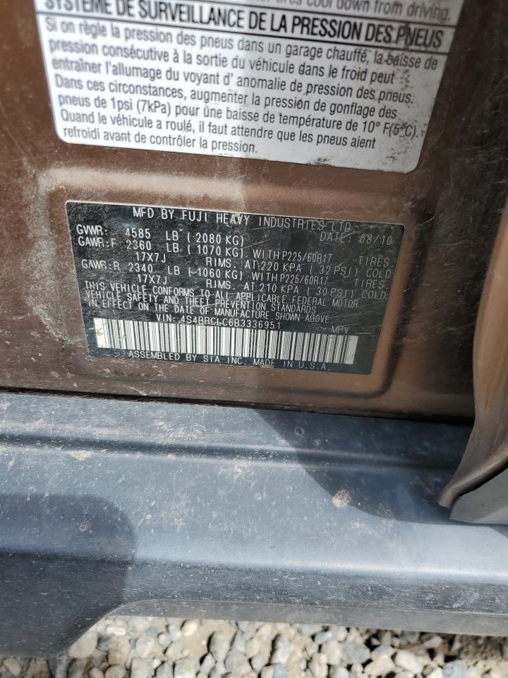 4S4BRCLC6B3336951 2011 Subaru Outback 2.5I Limited