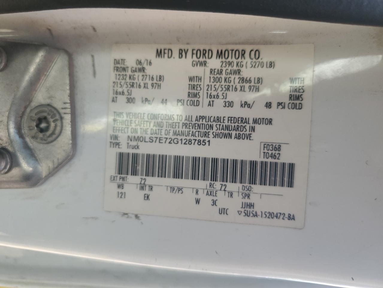 NM0LS7E72G1287851 2016 Ford Transit Connect Xl