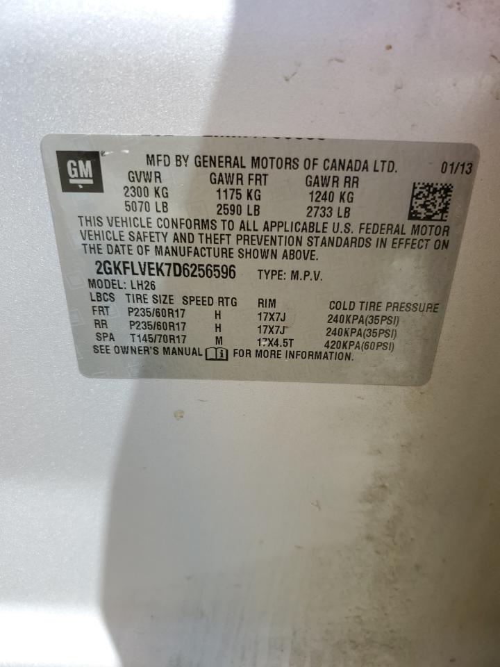 2GKFLVEK7D6256596 2013 GMC Terrain Slt