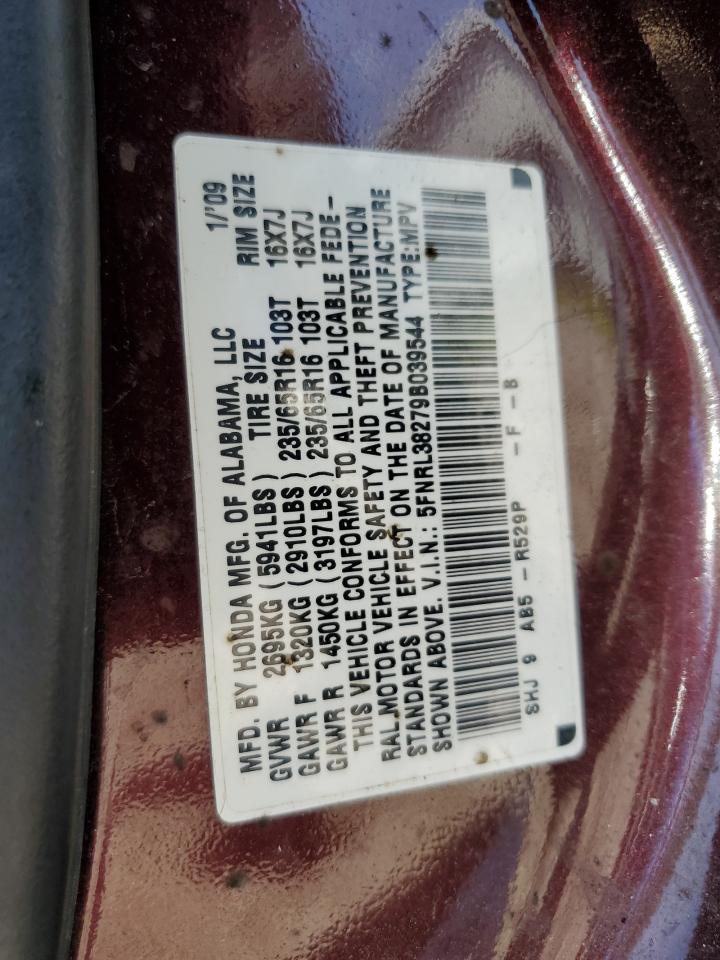 5FNRL38279B039544 2009 Honda Odyssey Lx