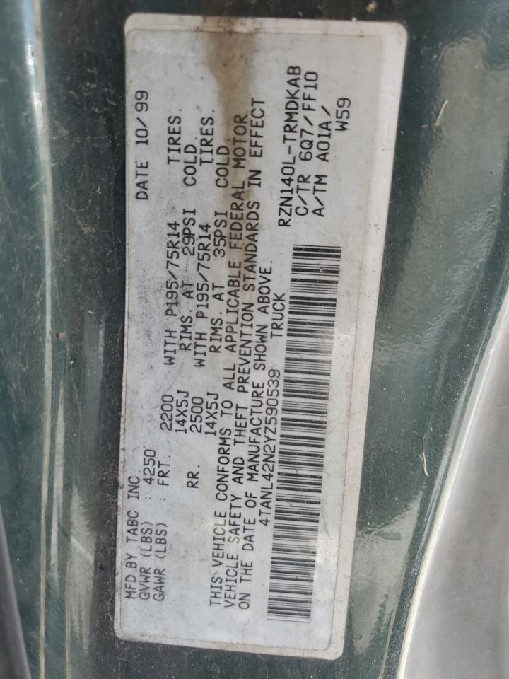 4TANL42N2YZ590539 2000 Toyota Tacoma