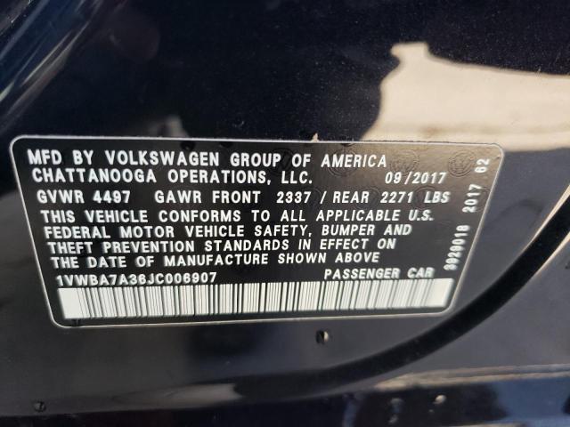 1VWBA7A36JC006907 2018 Volkswagen Passat Se