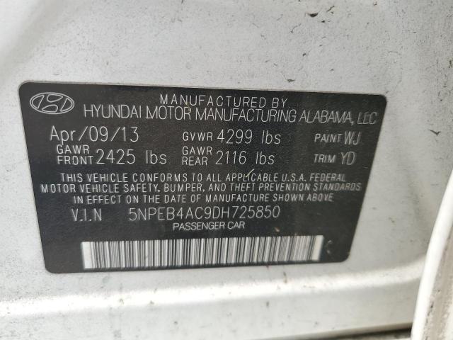 2013 Hyundai Sonata Gls VIN: 5NPEB4AC9DH725850 Lot: 53321344