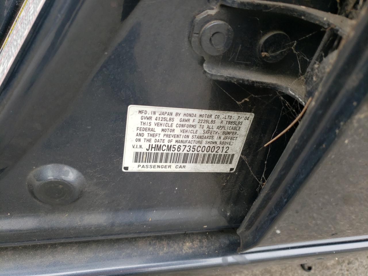 JHMCM56735C000212 2005 Honda Accord Ex