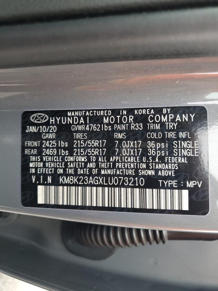 KM8K23AGXLU073210 2020 Hyundai Kona Sel