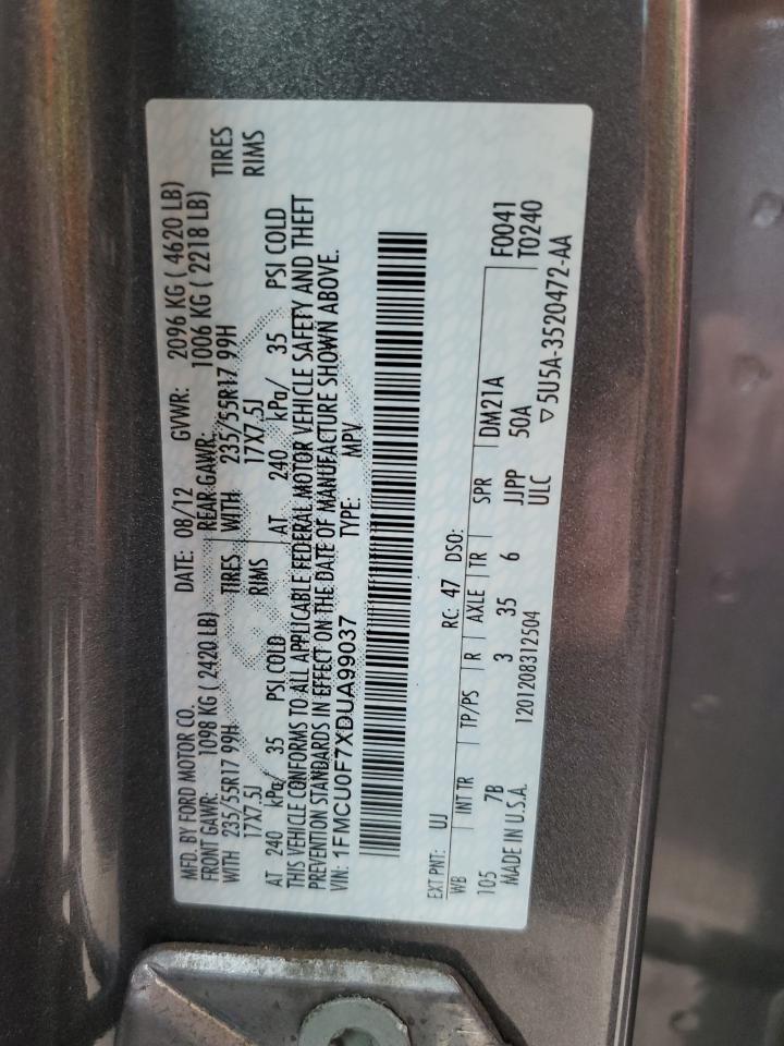 1FMCU0F7XDUA99037 2013 Ford Escape S