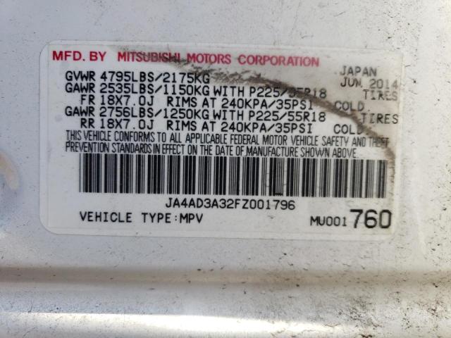 Lot #2510438329 2015 MITSUBISHI OUTLANDER salvage car