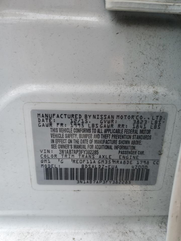 3N1AB7AP3FY382285 2015 Nissan Sentra S