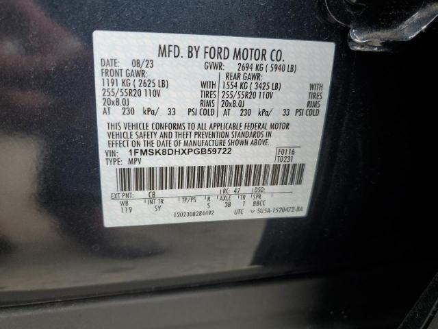 2023 Ford Explorer Xlt VIN: 1FMSK8DHXPGB59722 Lot: 55408144