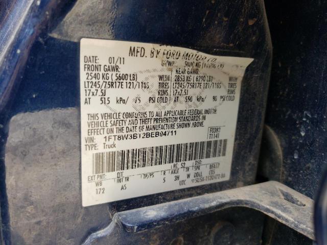 2011 Ford F350 Super Duty VIN: 1FT8W3BT2BEB94711 Lot: 56236594