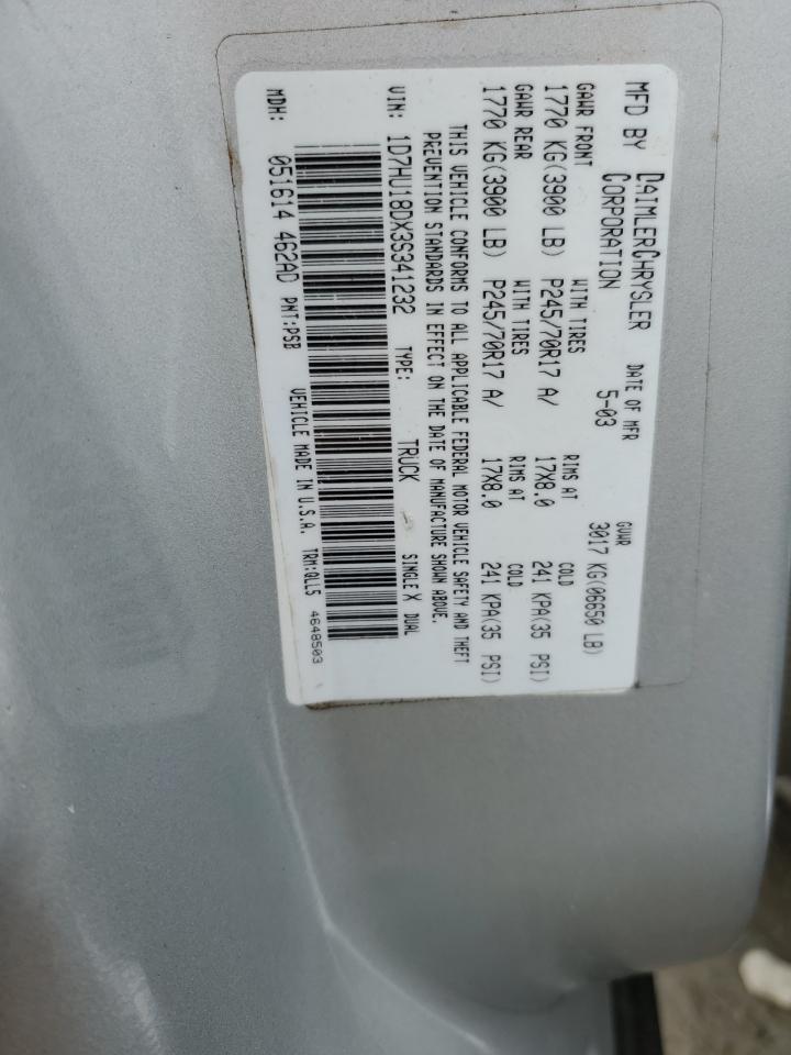 1D7HU18DX3S341232 2003 Dodge Ram 1500 St