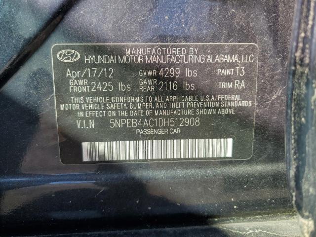 2013 Hyundai Sonata Gls VIN: 5NPEB4AC1DH512908 Lot: 55689274