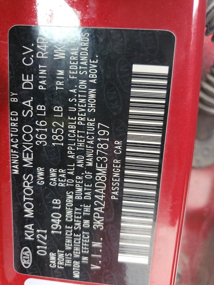 3KPA24AD8ME378197 2021 Kia Rio Lx