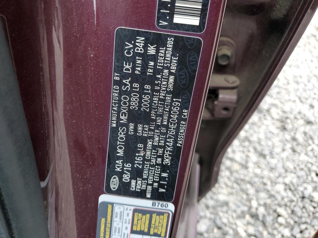 3KPFK4A76HE040691 2017 Kia Forte Lx