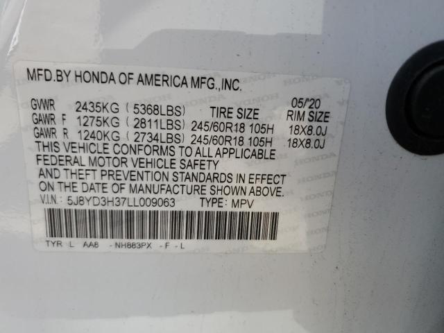 2020 Acura Mdx VIN: 5J8YD3H37LL009063 Lot: 55990354