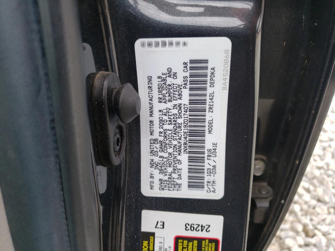 1NXBU40E19Z017407 2009 Toyota Corolla Base