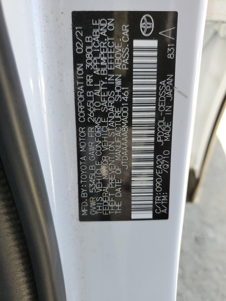 JTDAAAAA8MA001461 2021 Toyota Mirai Xle