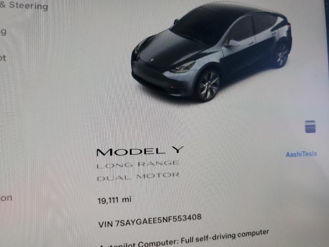 2022 TESLA MODEL Y - 7SAYGAEE5NF553408