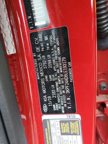 2020 Kia Forte Fe VIN: 3KPF24AD6LE193179 Lot: 54166434