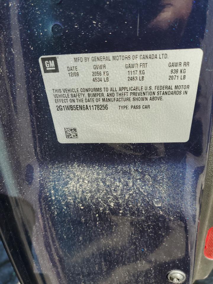 2G1WB5EN6A1178256 2010 Chevrolet Impala Lt