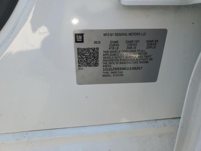 2019 Chevrolet Impala Lt VIN: 1G11Z5S34KU108267 Lot: 55132544