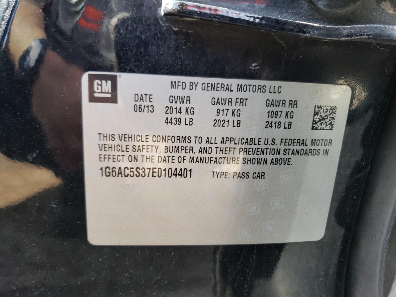 1G6AC5S37E0104401 2014 Cadillac Ats Performance