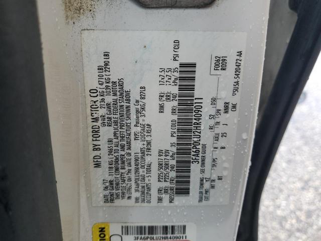 2017 FORD FUSION SE 3FA6P0LU2HR409011