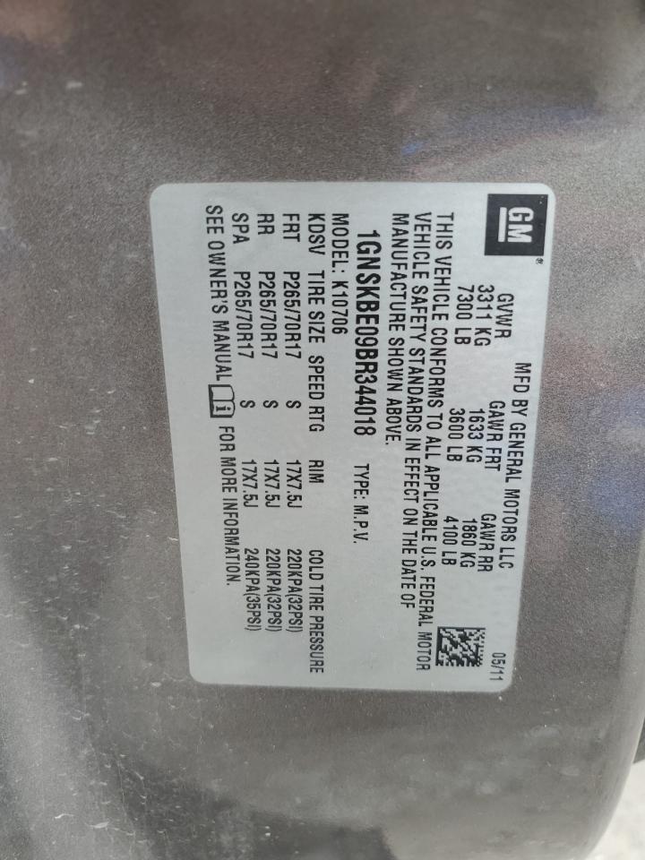 1GNSKBE09BR344018 2011 Chevrolet Tahoe K1500 Lt