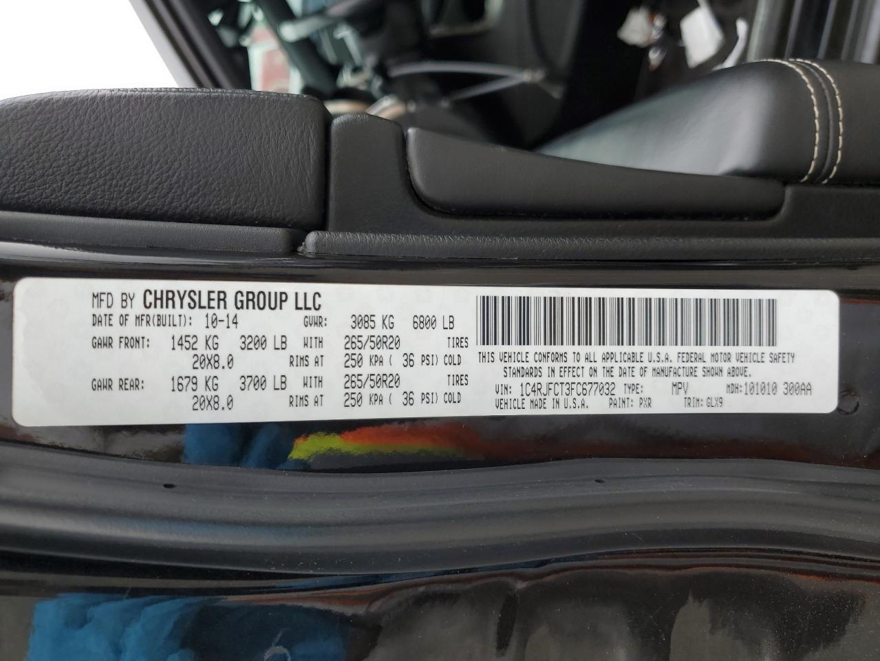 1C4RJFCT3FC677032 2015 Jeep Grand Cherokee Overland