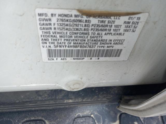 2015 HONDA PILOT TOUR - 5FNYF4H98FB047637