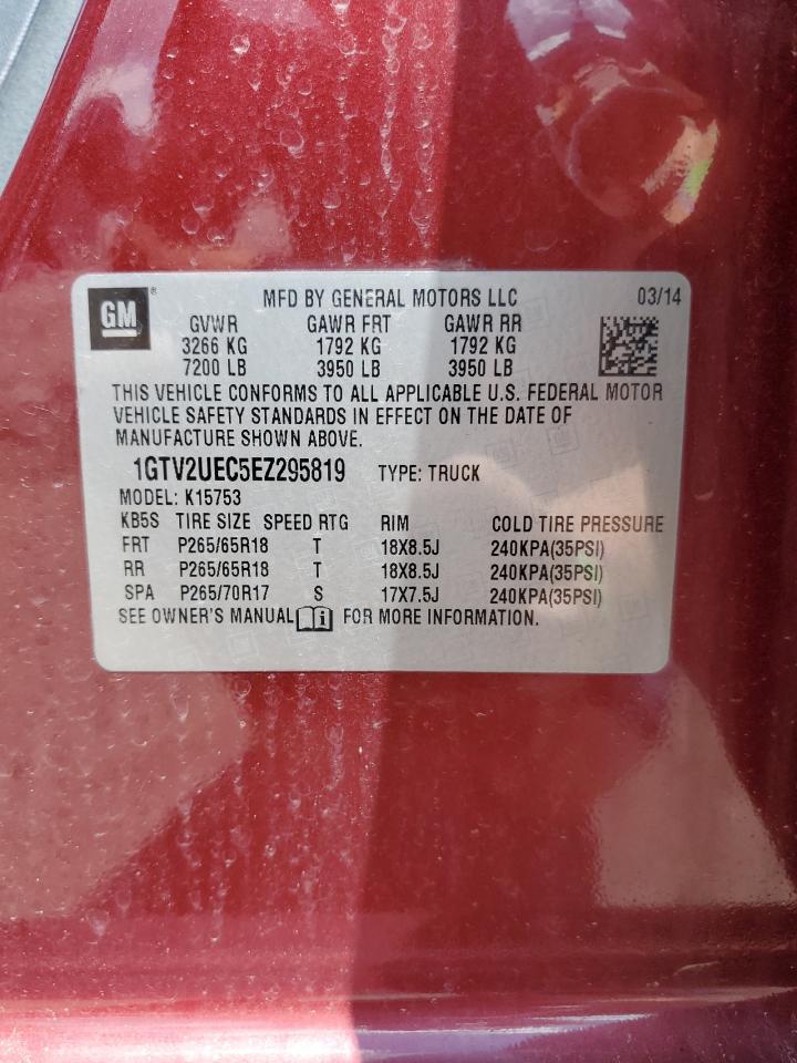 1GTV2UEC5EZ295819 2014 GMC Sierra K1500 Sle