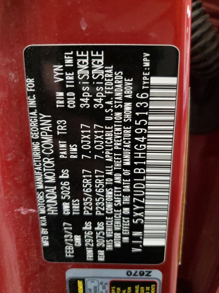 5XYZUDLB1HG495136 2017 Hyundai Santa Fe Sport