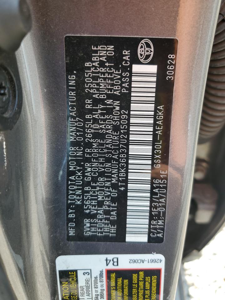 4T1BK36B37U215092 2007 Toyota Avalon Xl