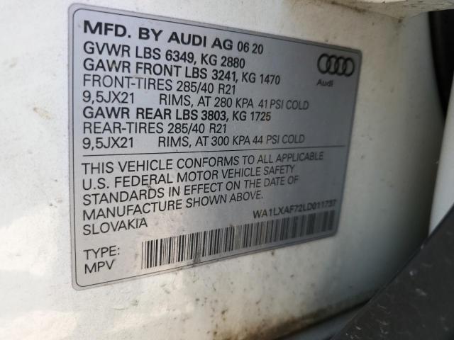 VIN WA1LXAF72LD011737 2020 Audi Q7, Premium Plus no.13