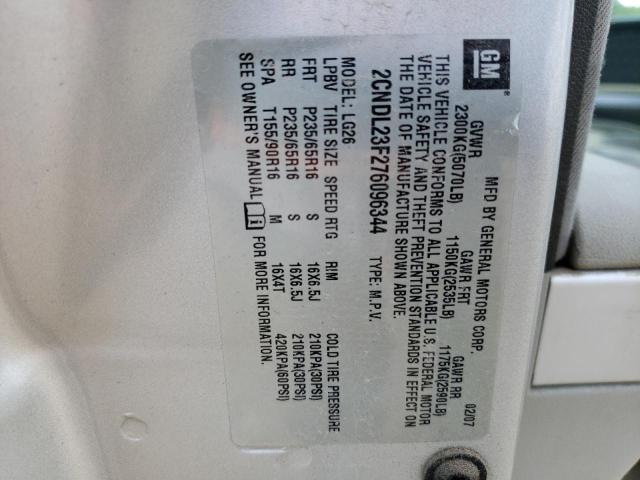 2007 Chevrolet Equinox Ls VIN: 2CNDL23F276096344 Lot: 55620324