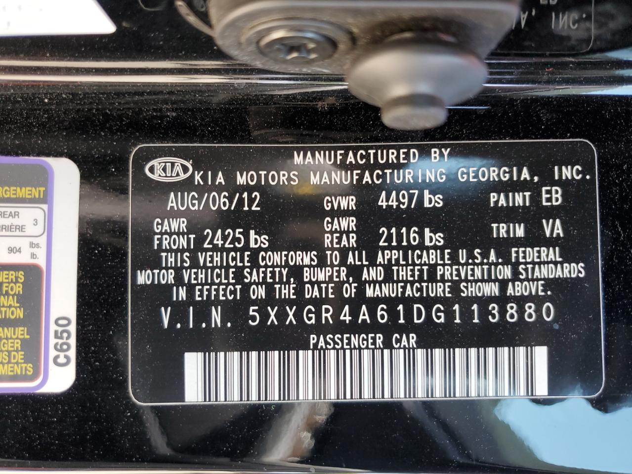 2013 Kia Optima Sx vin: 5XXGR4A61DG113880