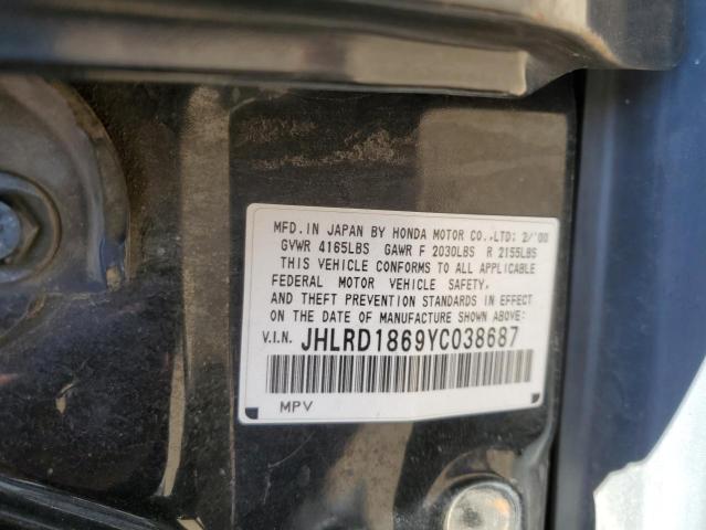 2000 Honda Cr-V Ex VIN: JHLRD1869YC038687 Lot: 53916064