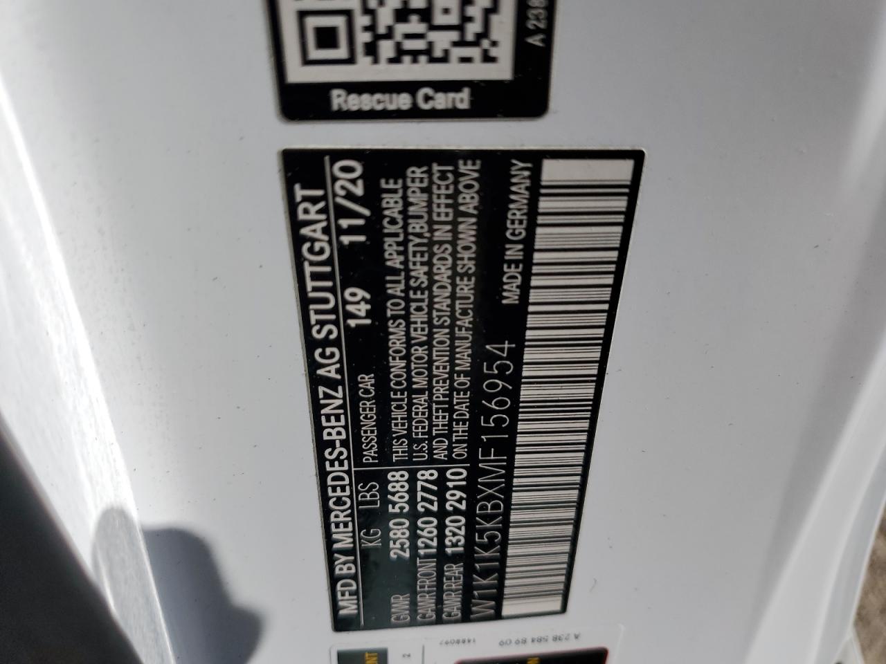 W1K1K5KBXMF156954 2021 Mercedes-Benz E 450 4Matic