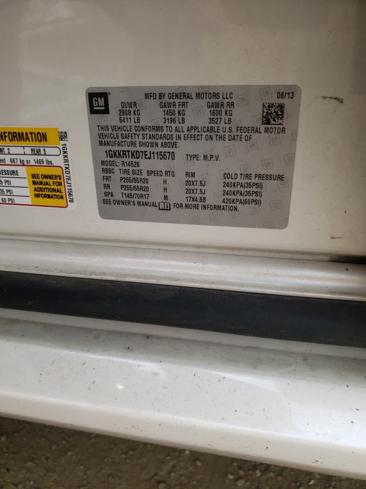 1GKKRTKD7EJ115670 2014 GMC Acadia Denali