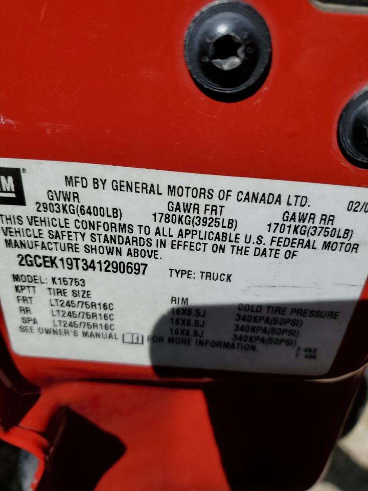 2GCEK19T341290697 2004 Chevrolet Silverado K1500