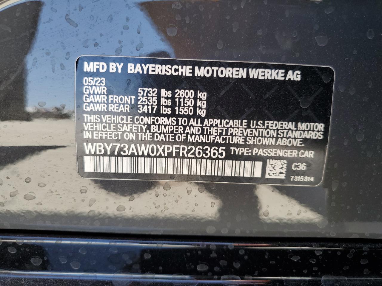 WBY73AW0XPFR26365 2023 BMW I4 Edrive 40