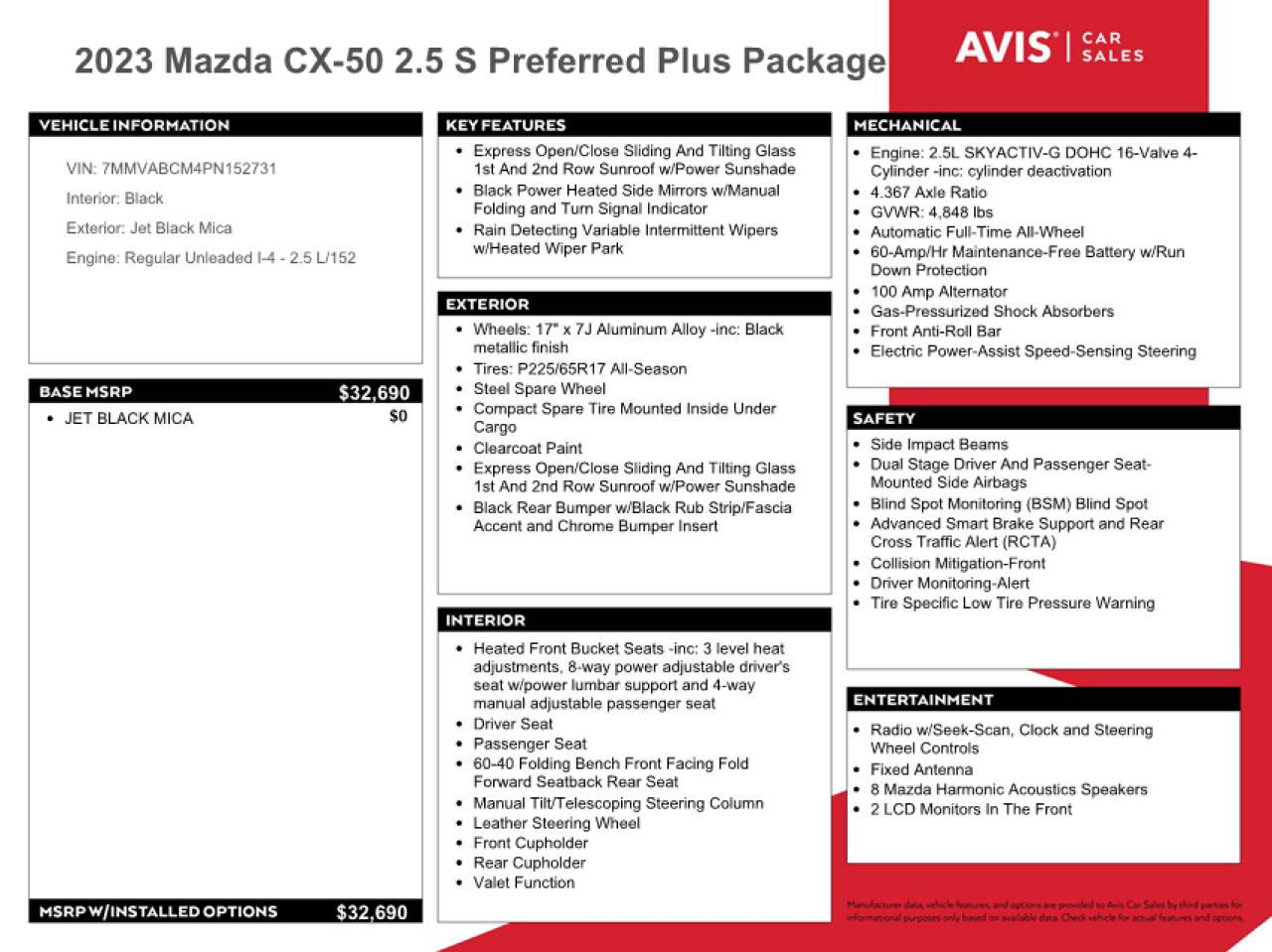 7MMVABCM4PN152731 2023 Mazda Cx-50 Preferred Plus