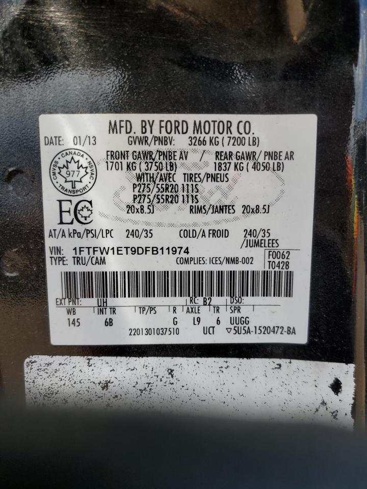 1FTFW1ET9DFB11974 2013 Ford F150 Supercrew