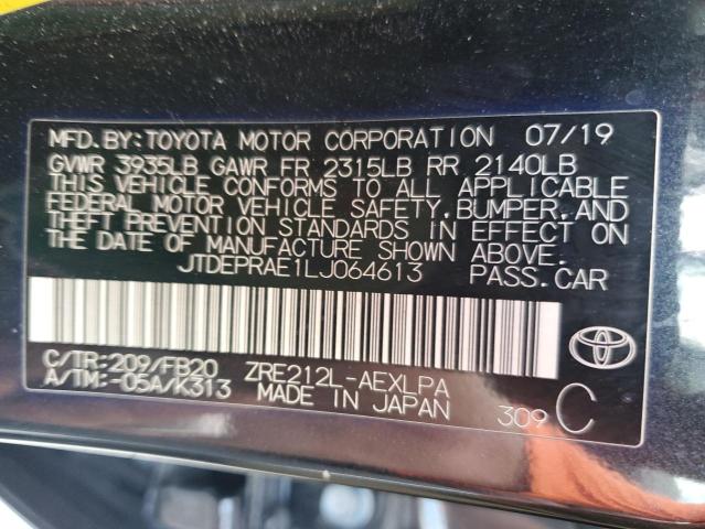 2020 Toyota Corolla Le VIN: JTDEPRAE1LJ064613 Lot: 53890794