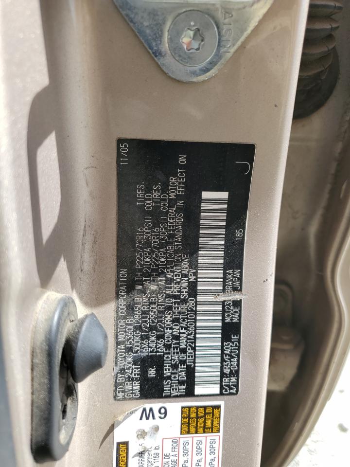 JTEDP21A360101280 2006 Toyota Highlander Limited