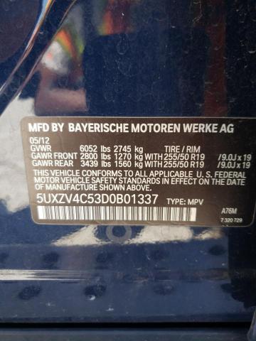 VIN 5UXZV4C53D0B01337 2013 BMW X5, Xdrive35I no.13