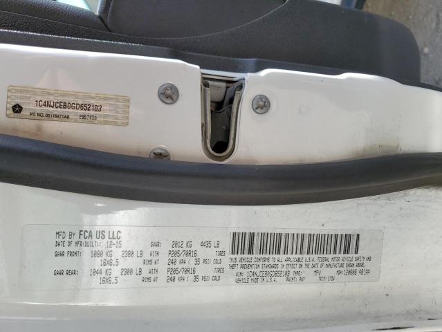 2016 Jeep Compass Latitude VIN: 1C4NJCEB0GD652103 Lot: 57135554